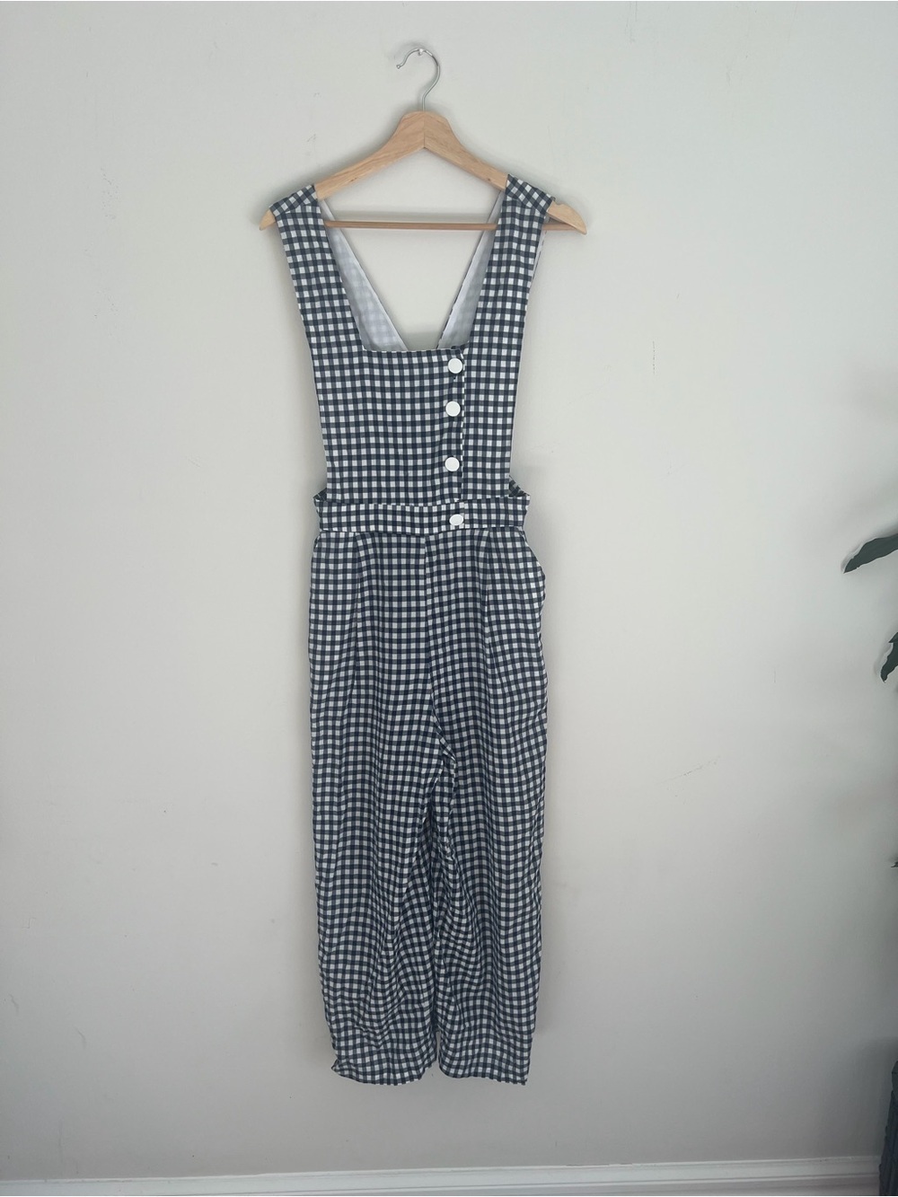 Zara Navy & White Gingham jumpsuit - Picture 1 of 3